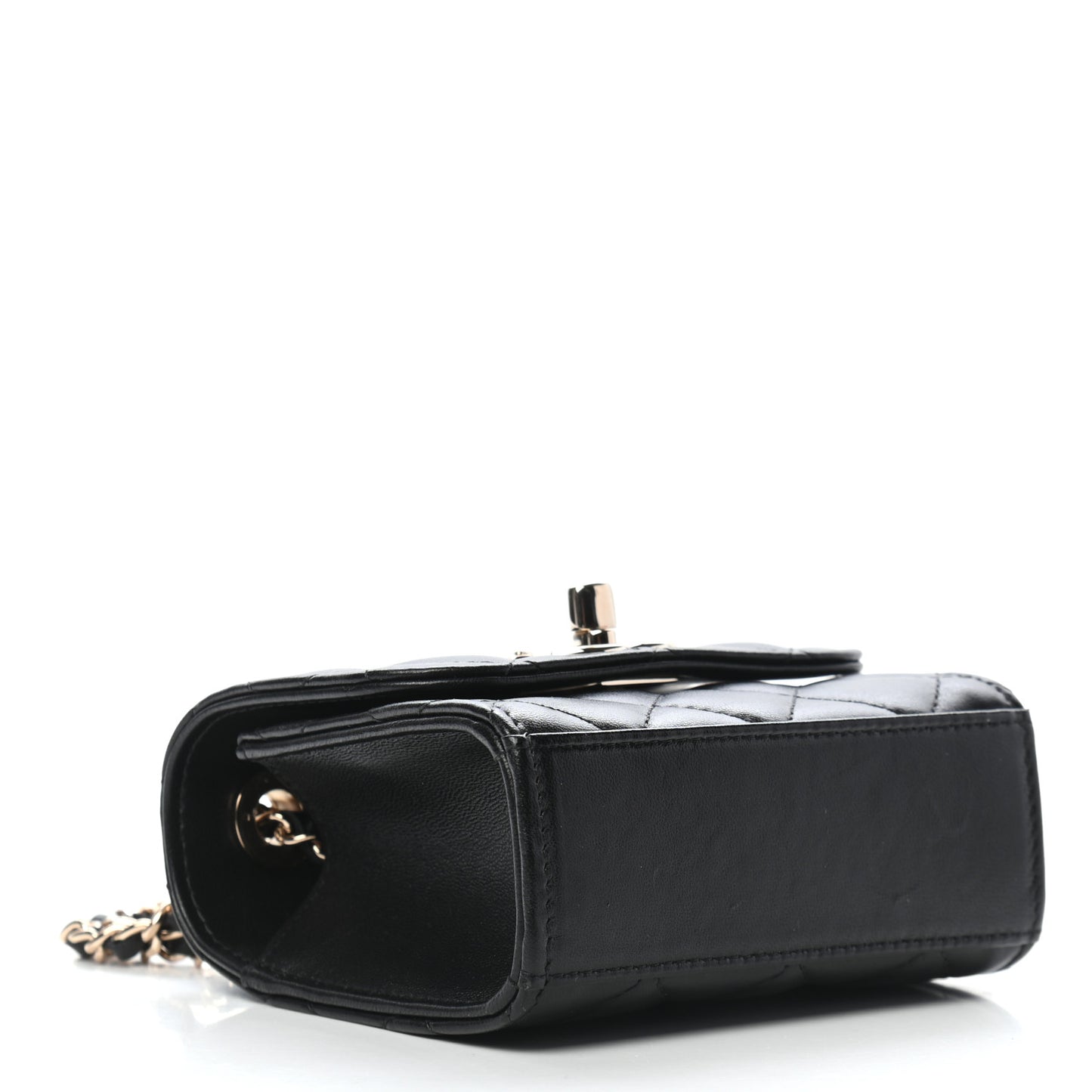 Lambskin Quilted Mini Trendy CC Chain Wallet Black