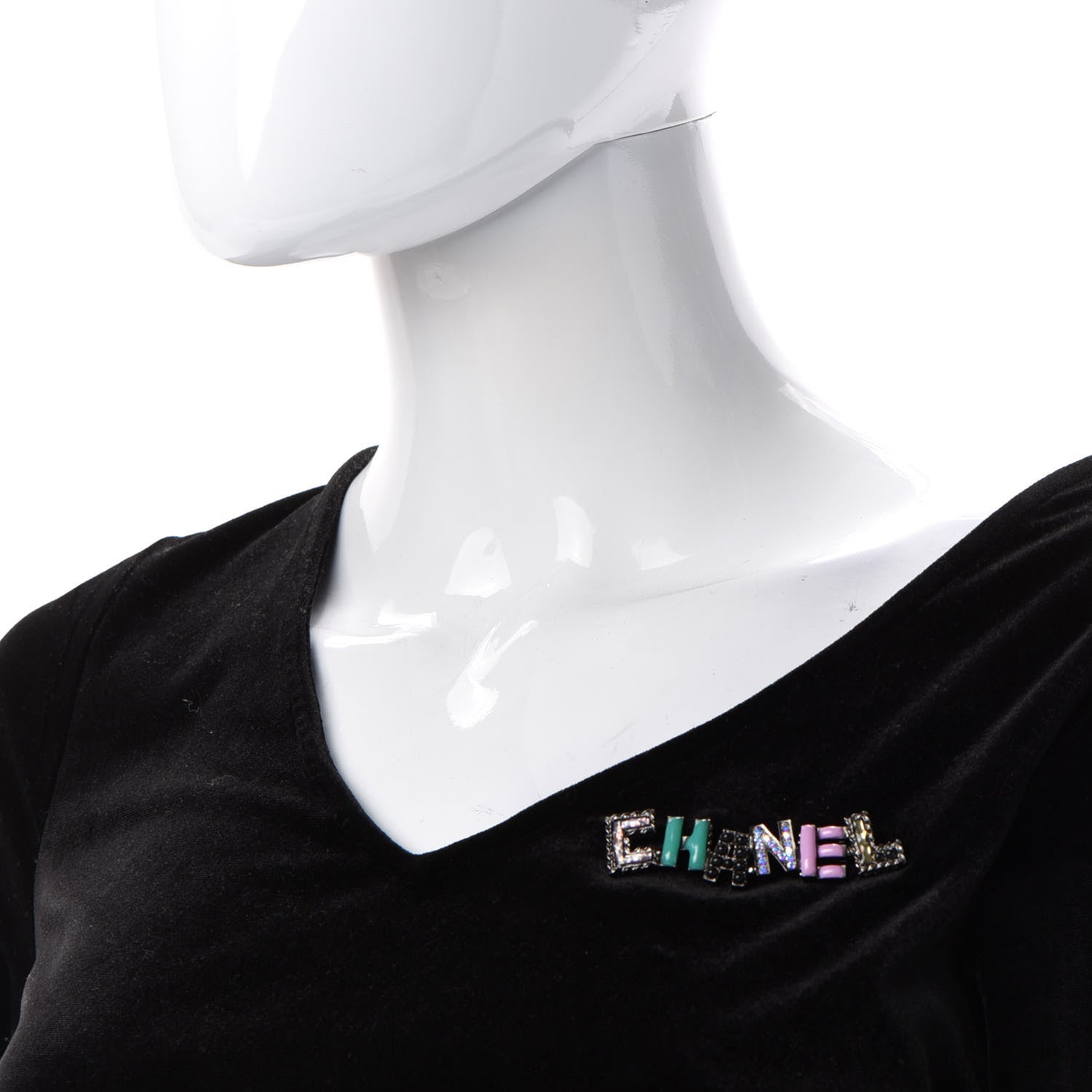Chanel Pearl Enamel Logo Brooch Multicolor 2 of 4