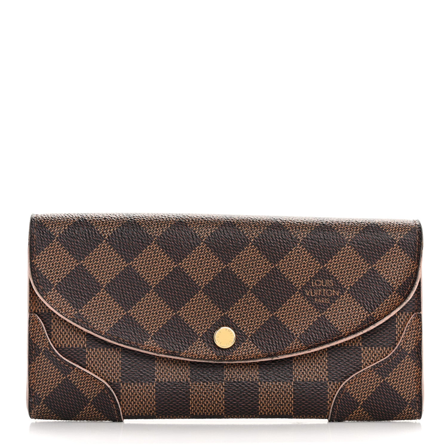 Louis Vuitton Damier Ebene Caissa Wallet Rose Ballerine 1 of 17