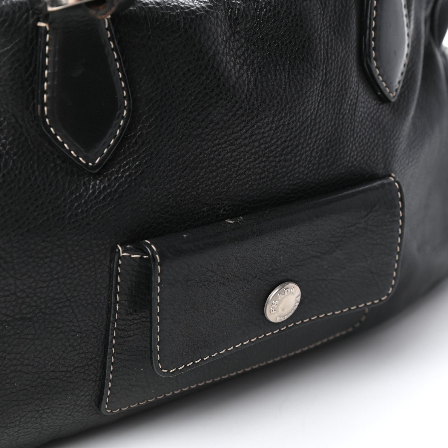 Prada Vitello Daino Satchel Black 4 of 10
