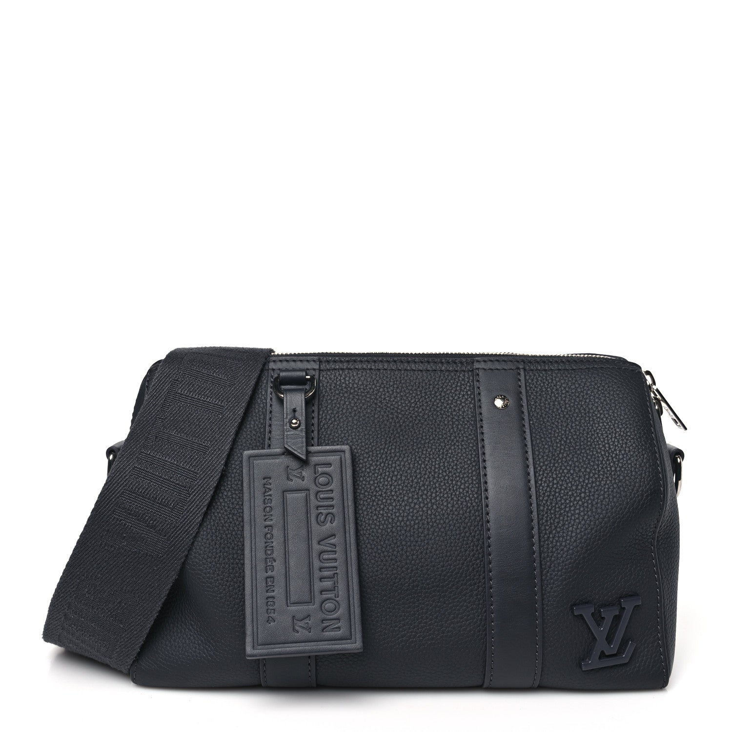 Louis Vuitton Grained Calfskin Aerogram City Keepall Ink Blue 1 of 9