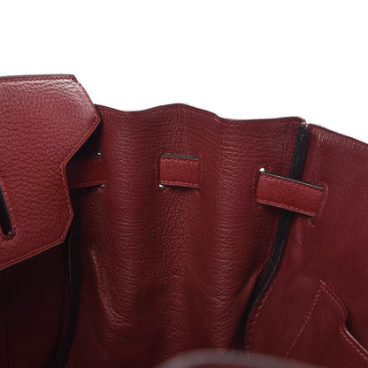 Hermes Taurillon Clemence Birkin 35 Rouge H 11 of 41