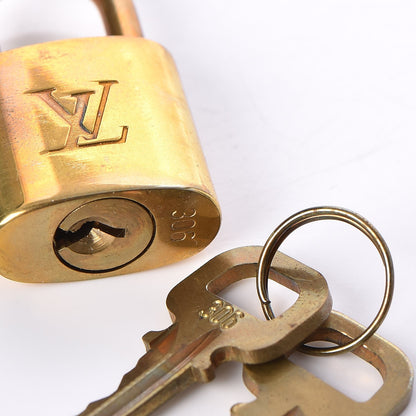 Louis Vuitton Brass Lock and Key Set #306 3 of 6