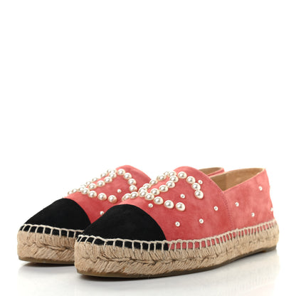 Chanel Suede Pearl CC Espadrilles 36 Pink 3 of 7