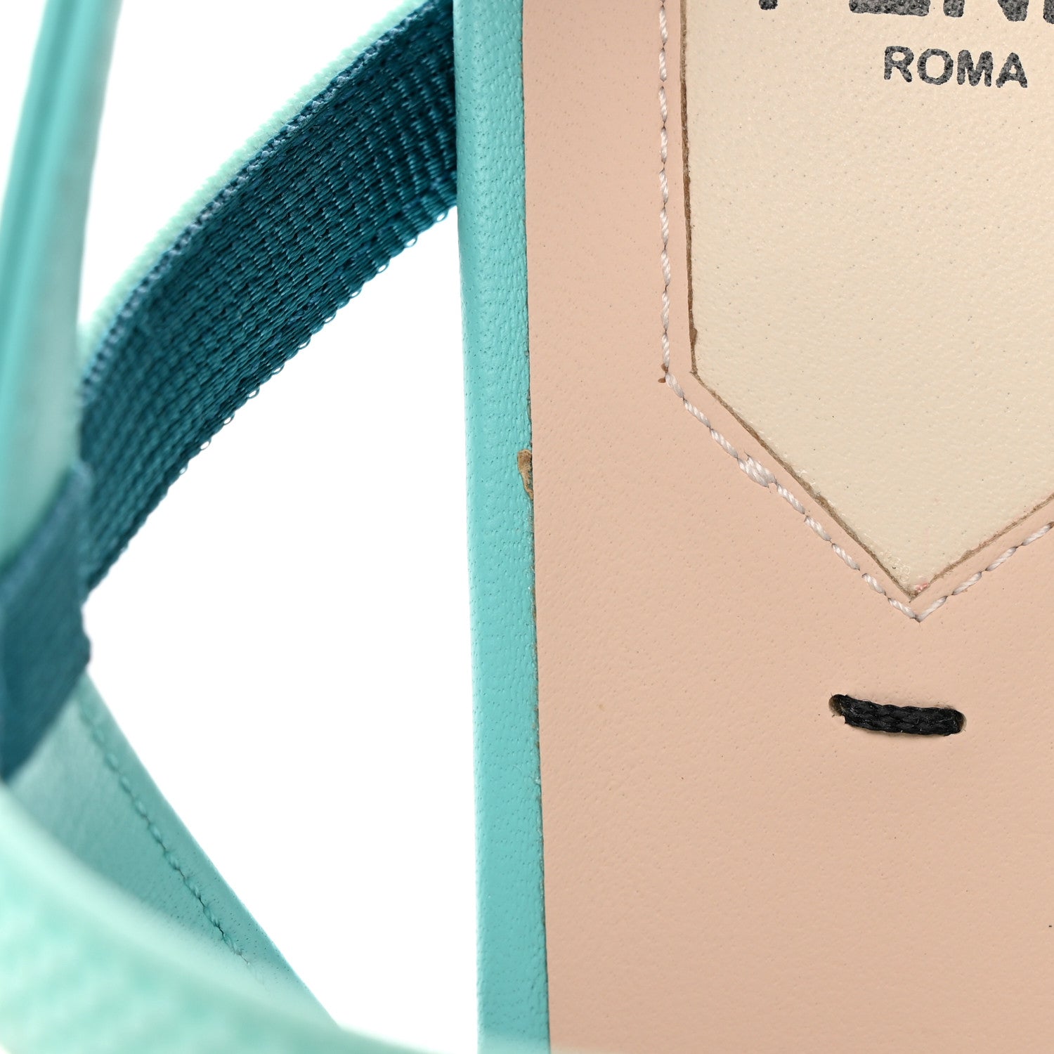 Fendi Organza Sequin Paillettes Colibri Lite 85mm Slingback Pumps 38.5 Nudo Blue Tiffany Blue 9 of 15