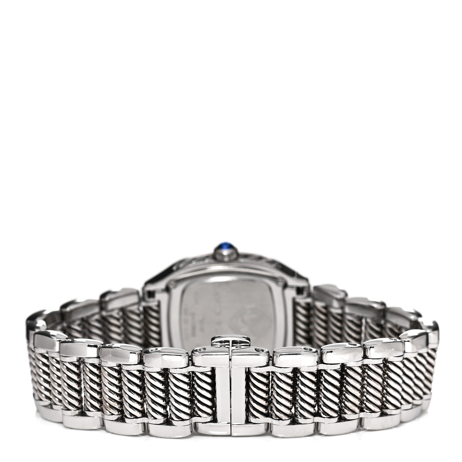 David Yurman Stainless Steel Diamond Bezel Blue Mother of Pearl 25mm Thoroughbred Quartz Watch 2 of 5