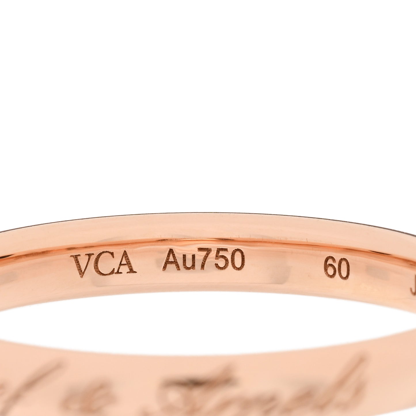 18K Rose Gold Tendrement Signature Wedding Band Ring 60 9