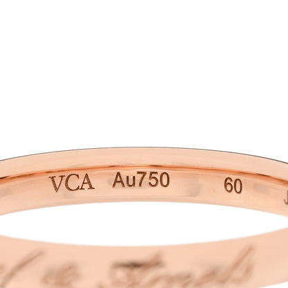 Van Cleef & Arpels 18K Rose Gold Tendrement Signature Wedding Band Ring 60 9 4 of 5
