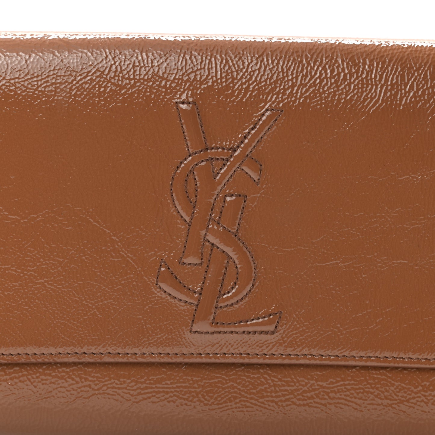Patent Calfskin Large Belle De Jour Clutch Nude