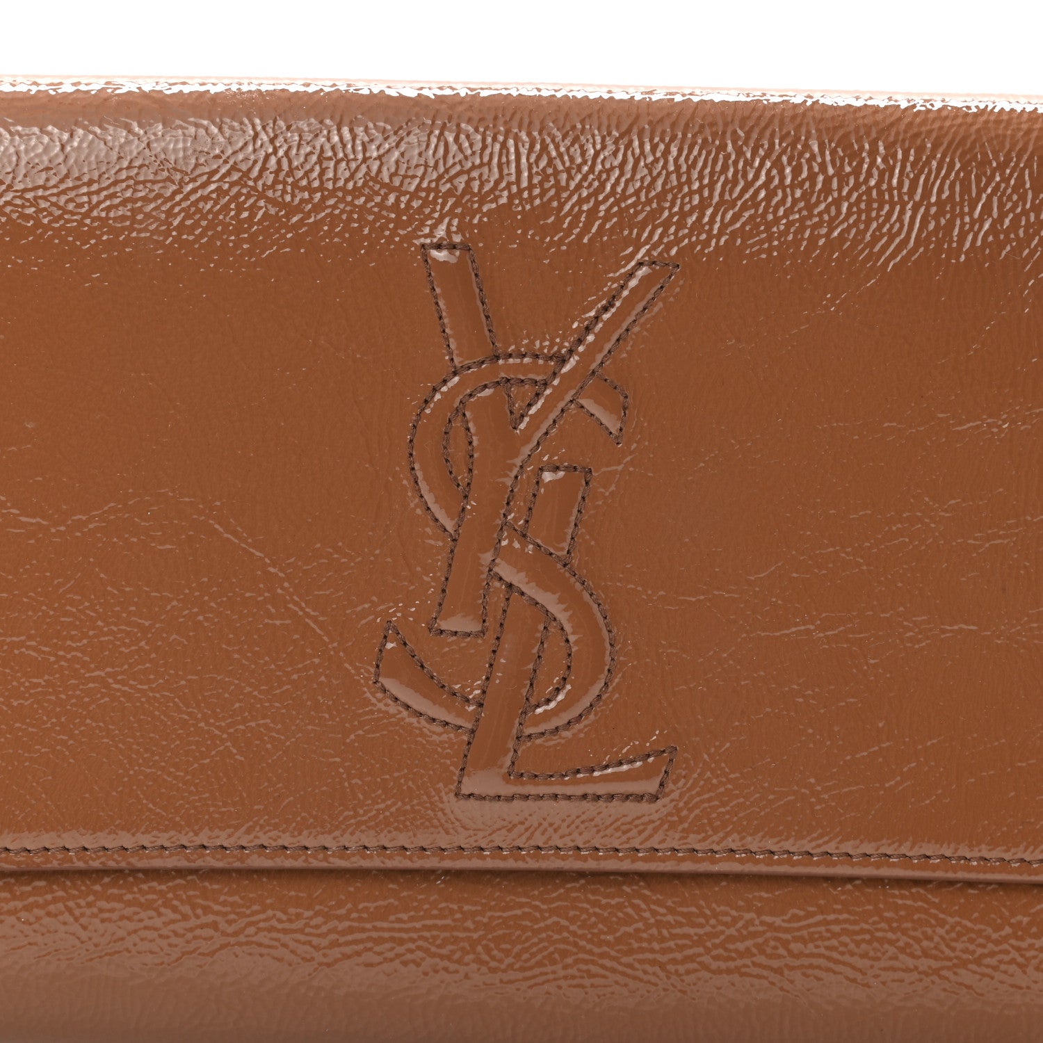 Saint Laurent Patent Calfskin Large Belle De Jour Clutch Nude 8 of 9
