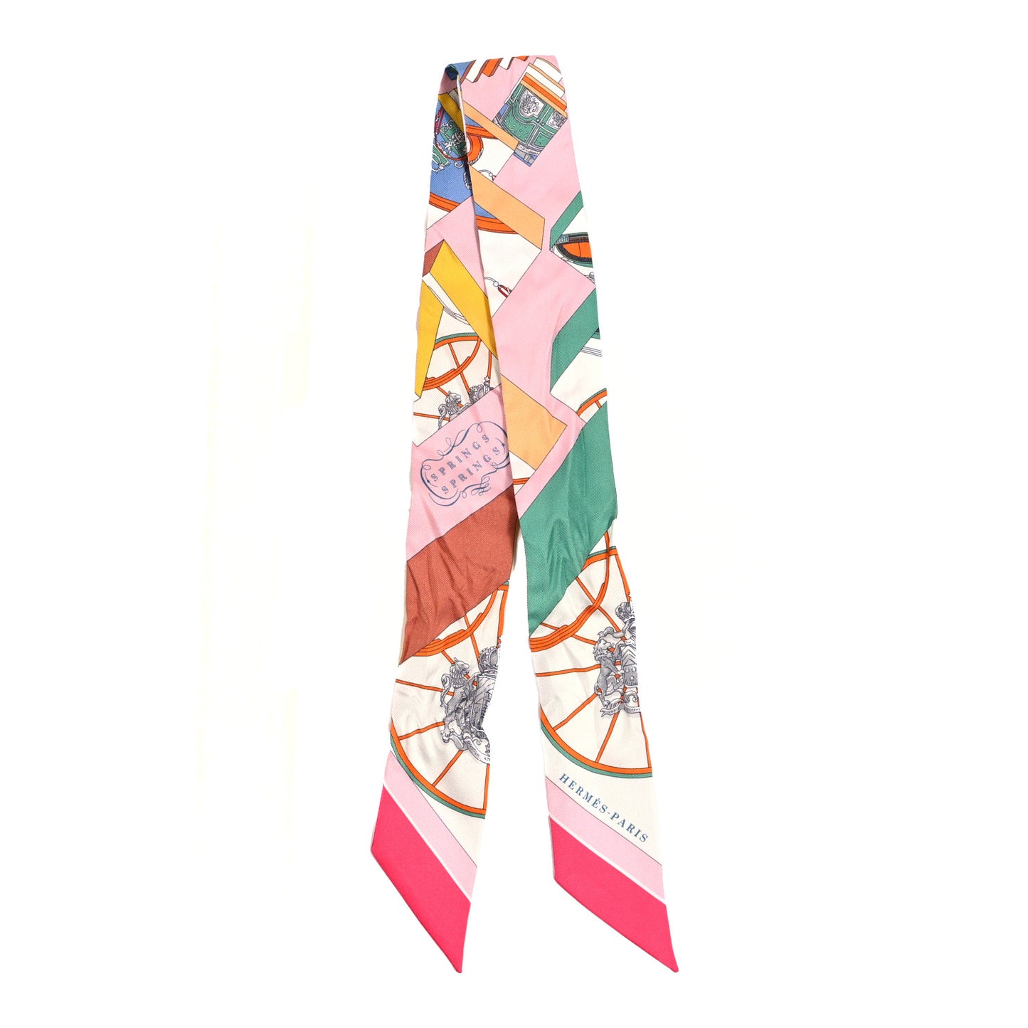 Silk Springs Springs Twilly Rose Vert Multicolor