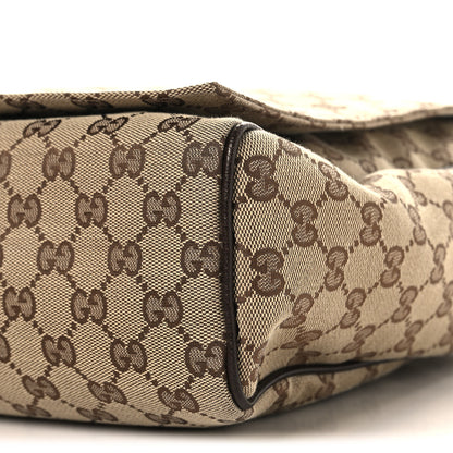 Gucci GG Monogram Medium Flap Messenger Bag Beige Dark Brown 10 of 10