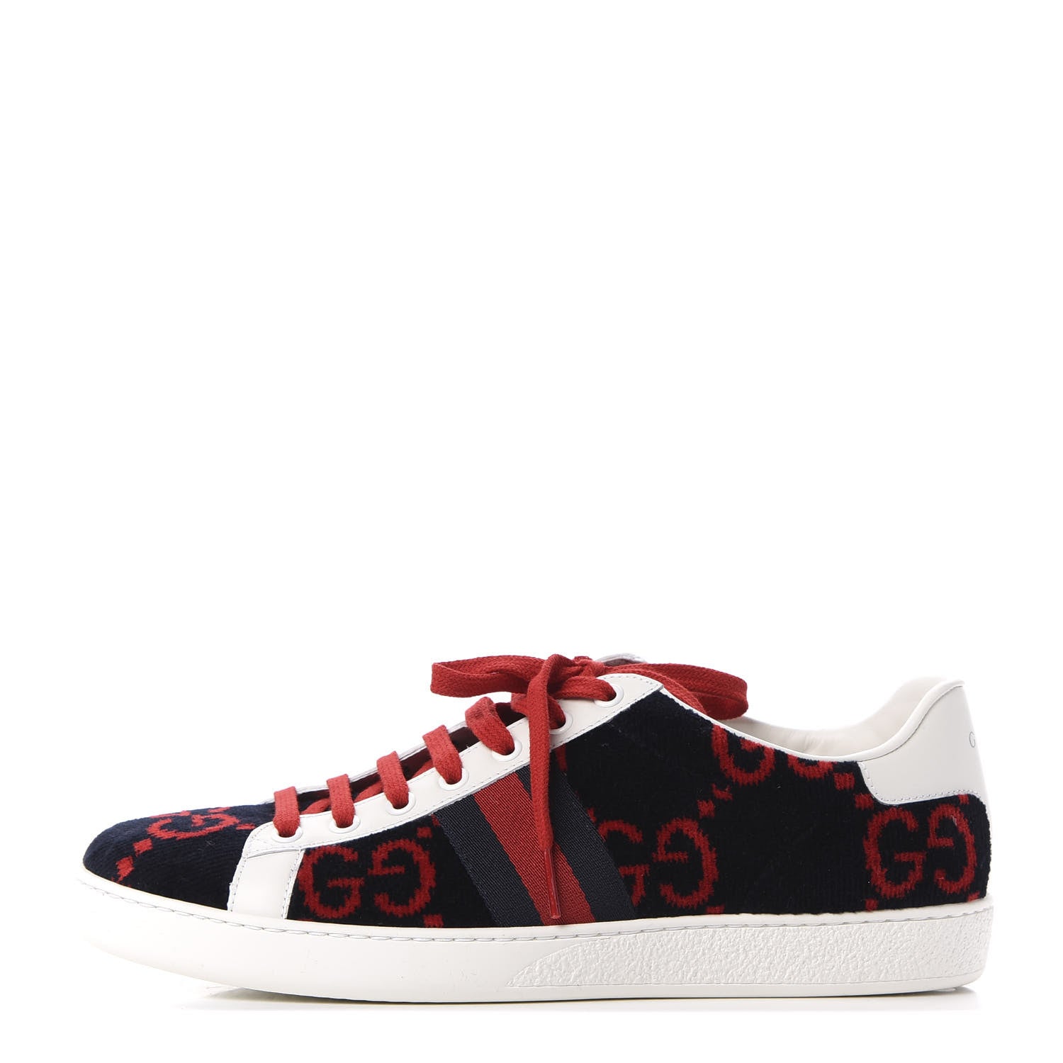 Gucci Terry Cloth GG Monogram Web Womens Ace Sneakers 40 Blue Red 1 of 12