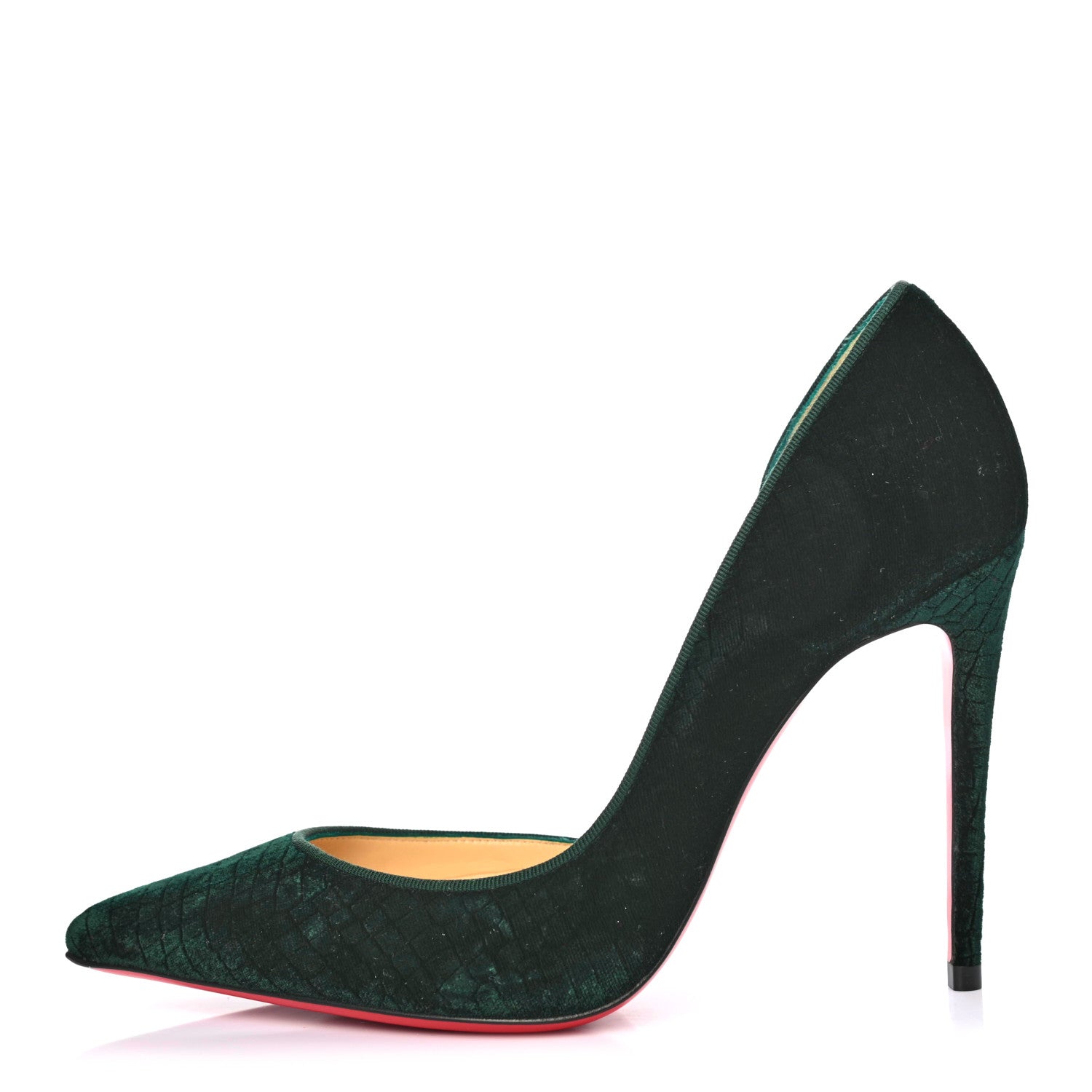 Christian Louboutin Velluto Stamp Iriza 100 Pumps 36.5 Verde 1 of 4