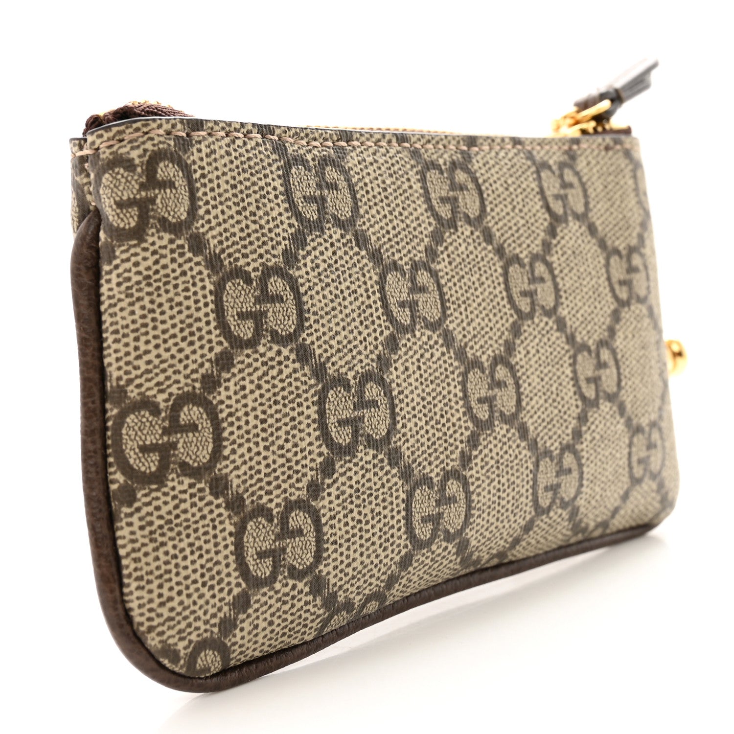 Gucci GG Supreme Monogram Selleria Key Case Beige Ebony Cocoa 3 of 7