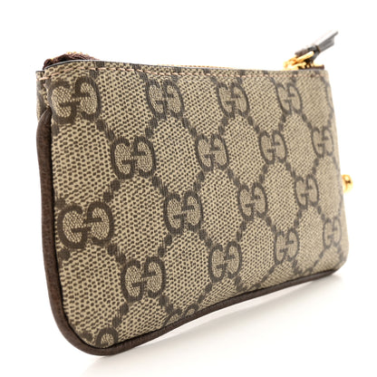 Gucci GG Supreme Monogram Selleria Key Case Beige Ebony Cocoa 3 of 7
