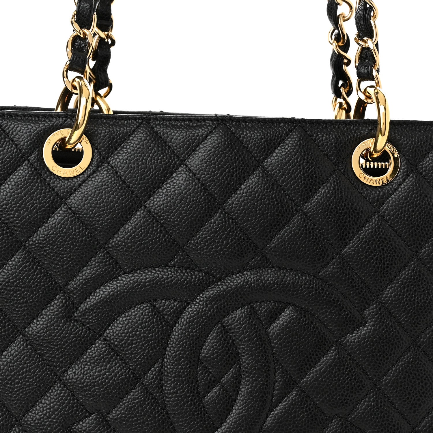 Chanel Caviar Quilted Grand Shopping Tote GST Black 8 of 10