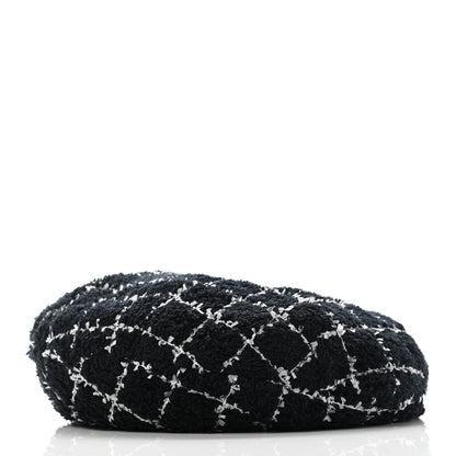Chanel Cotton Tweed CC Beret L Black White 5 of 12