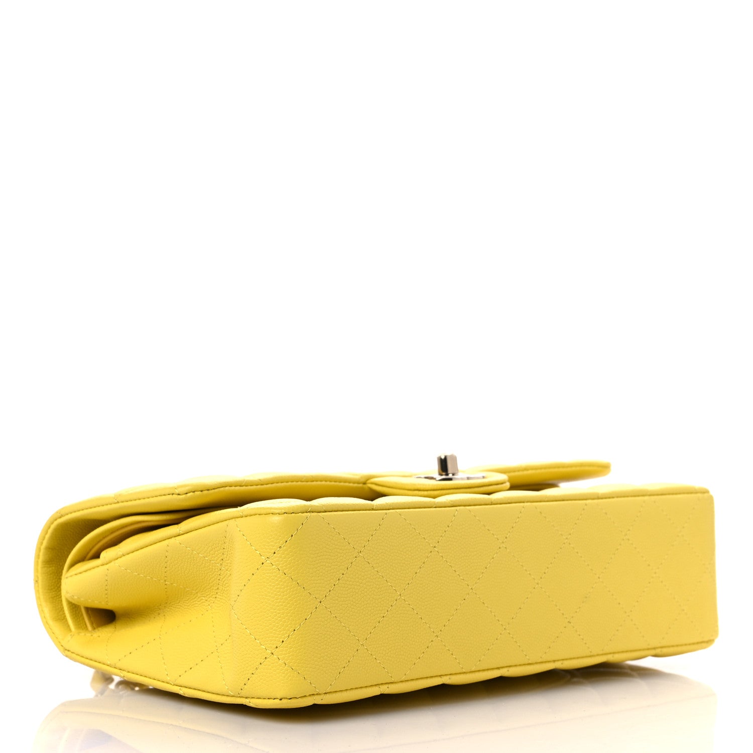 Chanel Caviar Quilted Medium Double Flap Yellow 4 of 10