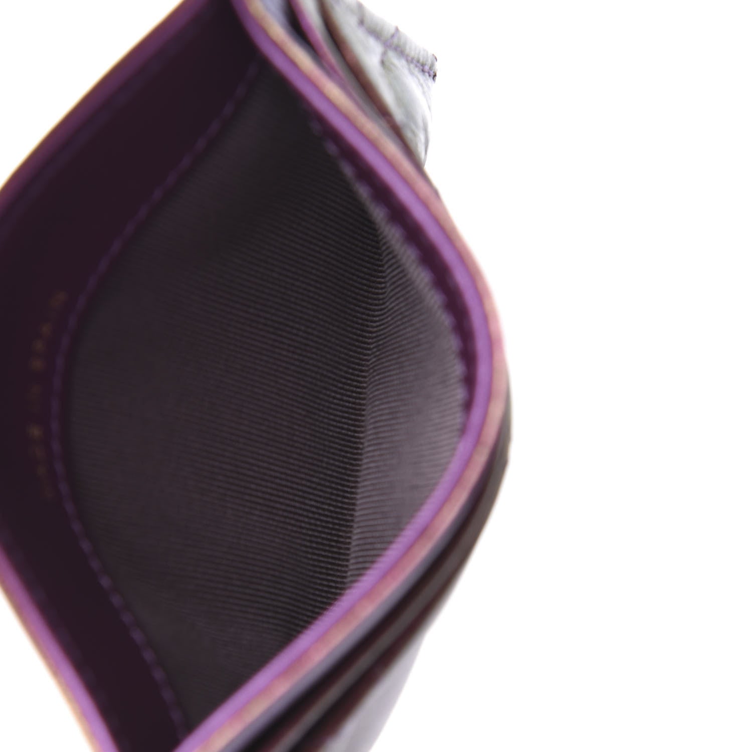 Chanel Iridescent Lambskin Quilted Card Holder Purple 5 of 8