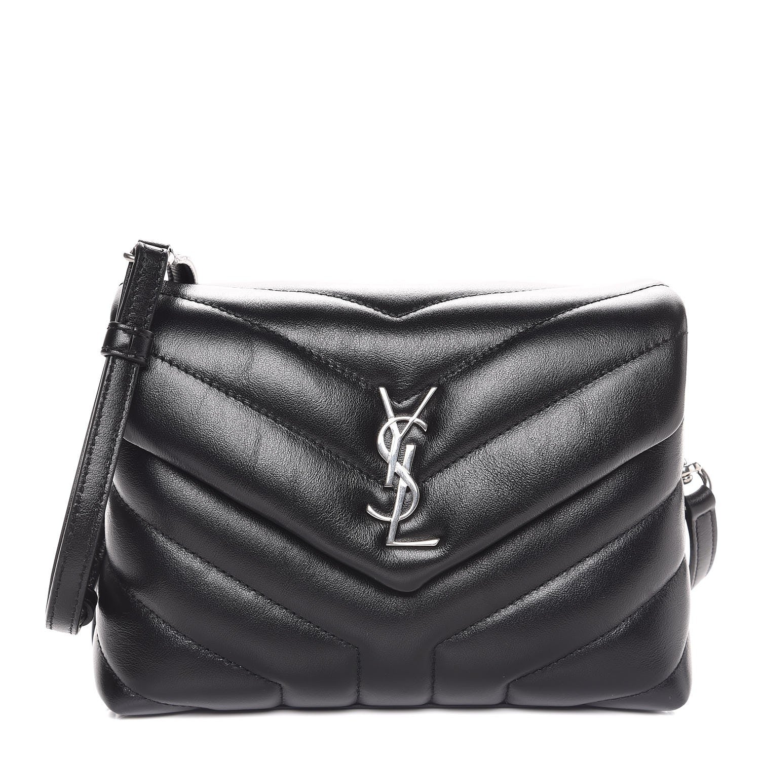 Saint Laurent Calfskin Y Quilted Monogram Toy Loulou Crossbody Bag Black 1 of 9