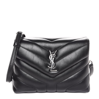 Saint Laurent Calfskin Y Quilted Monogram Toy Loulou Crossbody Bag Black 1 of 9