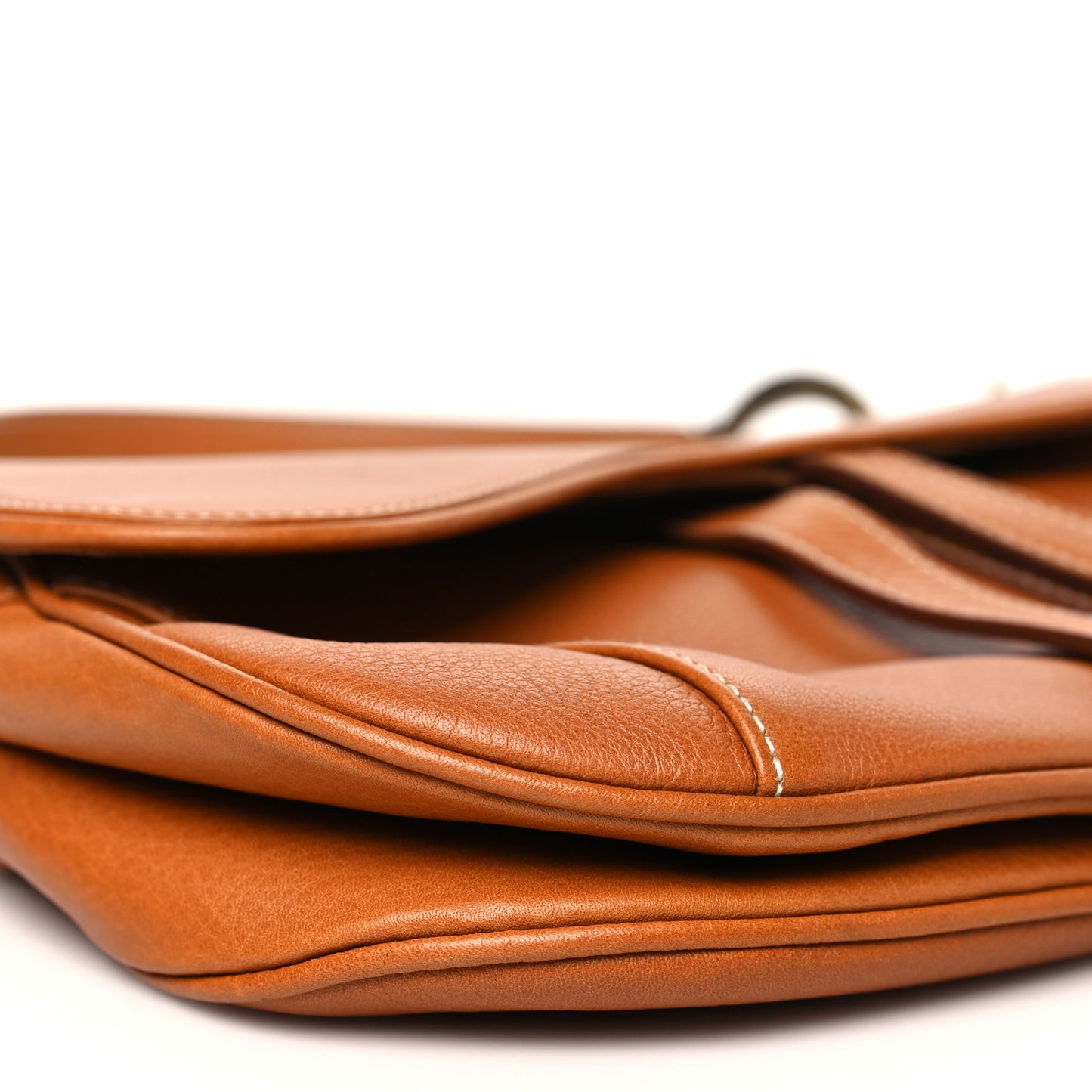 Calfskin Double Saddle Bag Brown