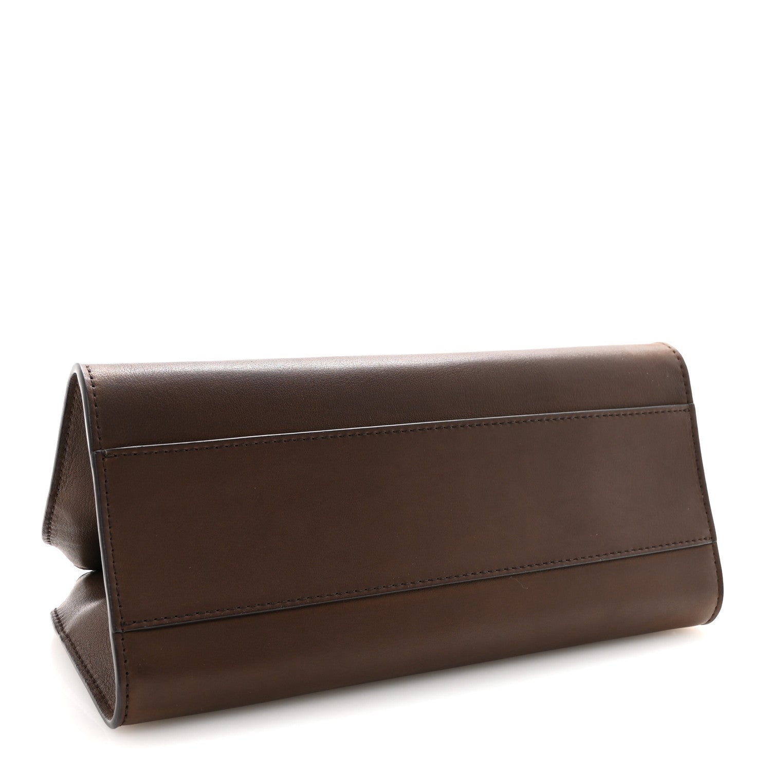 The Row Polished Saddle Calfskin Peggy Clutch Deep Brown 4 of 9