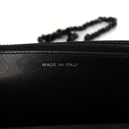 Chanel Sheepskin Chevron Reissue Wallet On Chain WOC So Black 7 of 11