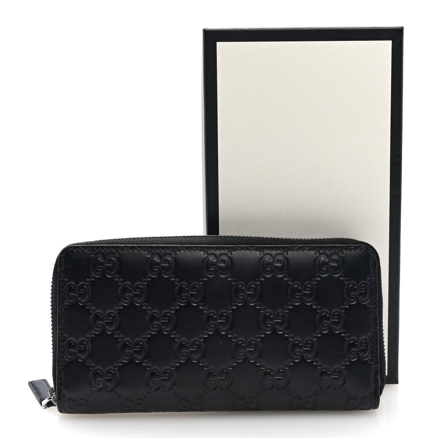 Gucci Guccissima Signature Zip Around Organizer Wallet Black 7 of 7