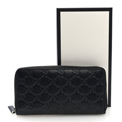 Gucci Guccissima Signature Zip Around Organizer Wallet Black 7 of 7