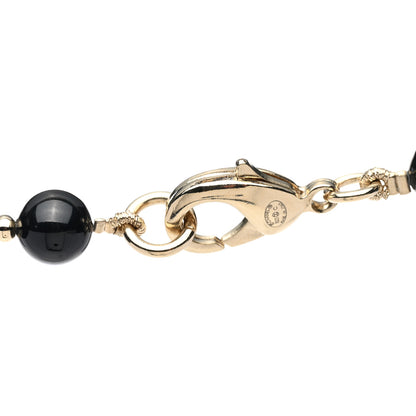 Chanel Resin Bead CC Long Necklace Gold Black White 5 of 6