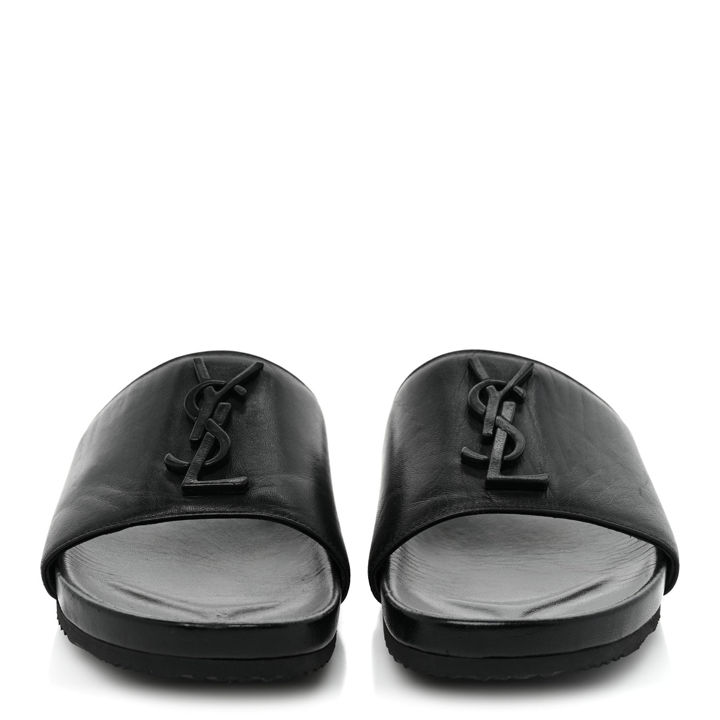 Calfskin Monogram Jimmy Joan Slide Sandals 37 Black