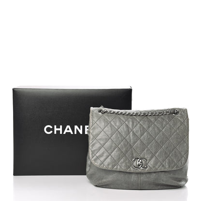 Chanel Shiny Lambskin Quilted Medium Trianon Messenger Flap Gris Fonce 11 of 11