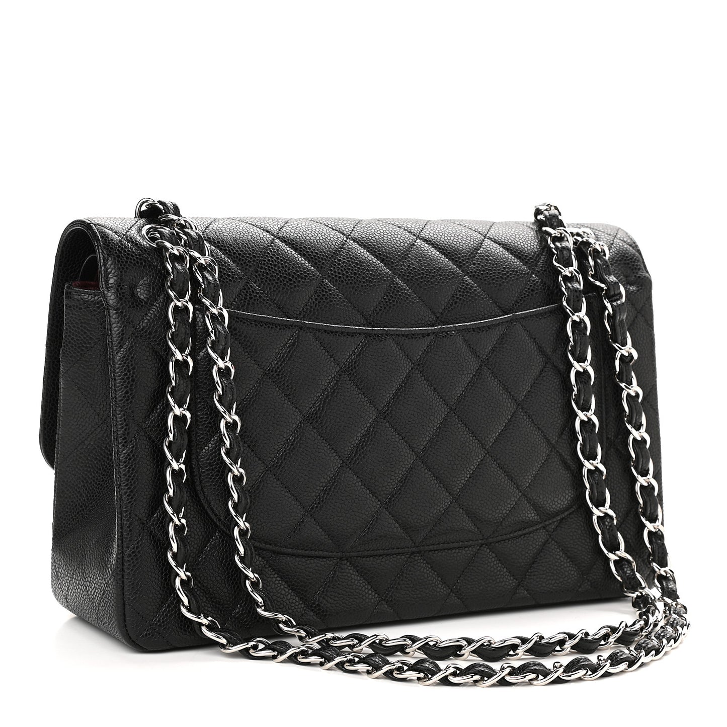 Caviar Quilted Jumbo Double Flap Black