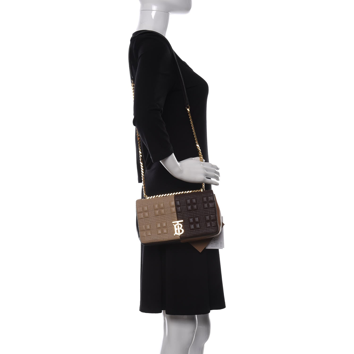 Burberry Lambskin Quilted Small Lola Bag Soft Fawn Dark Moka 2 of 9