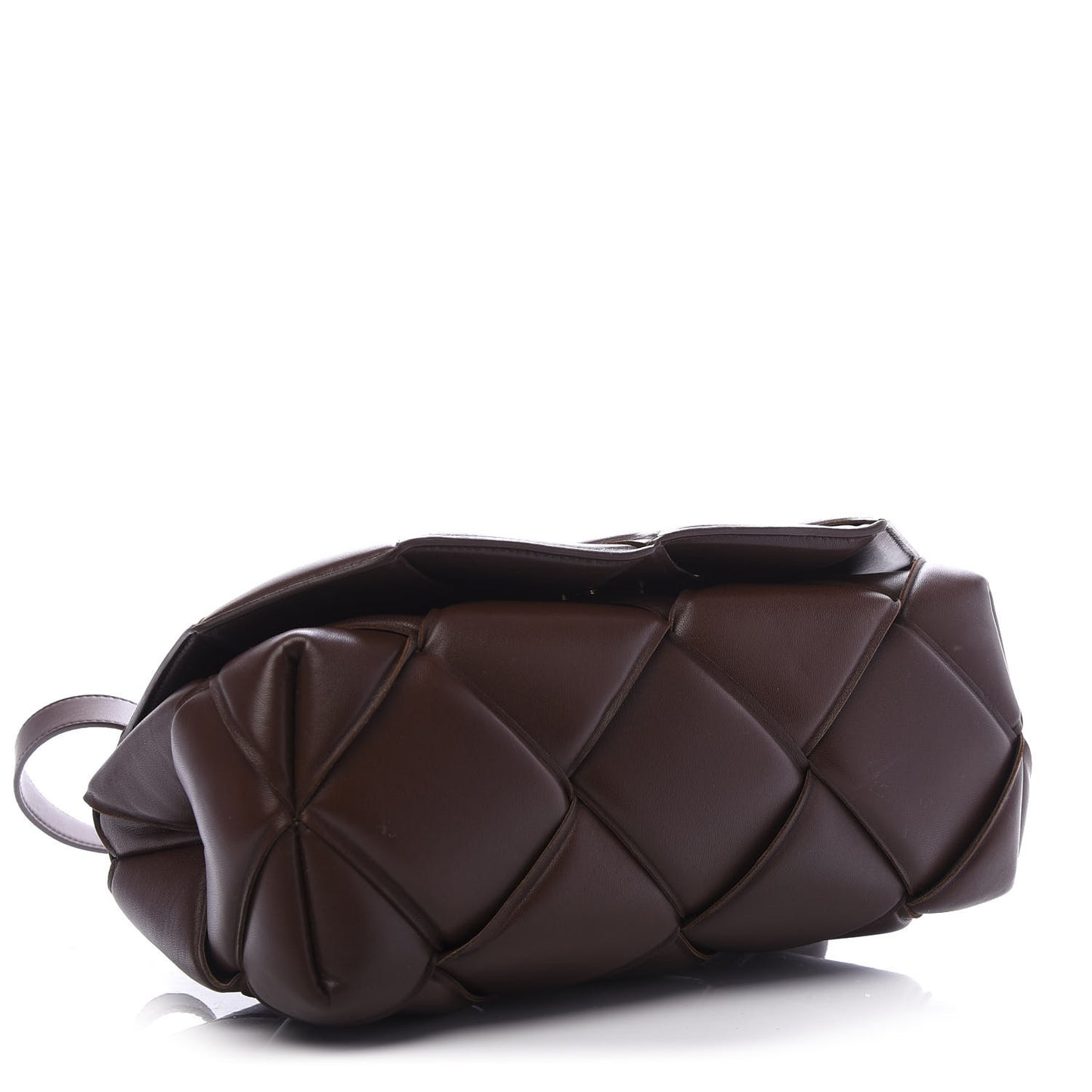 Nappa Intreccio Padded Top Handle Shoulder Bag Brownie