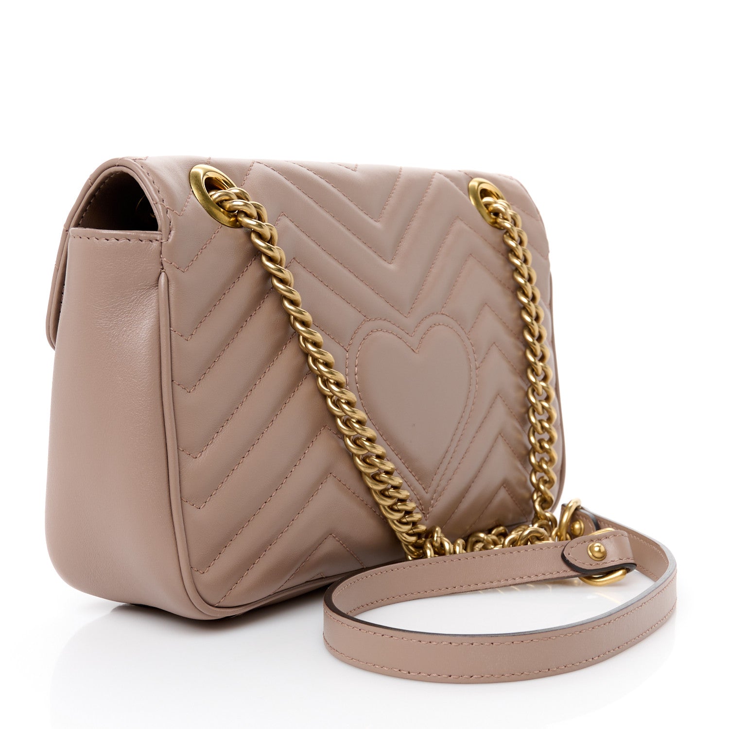 Gucci Calfskin Matelasse Small GG Marmont Shoulder Bag Porcelain Rose 3 of 11
