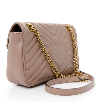Gucci Calfskin Matelasse Small GG Marmont Shoulder Bag Porcelain Rose 3 of 11