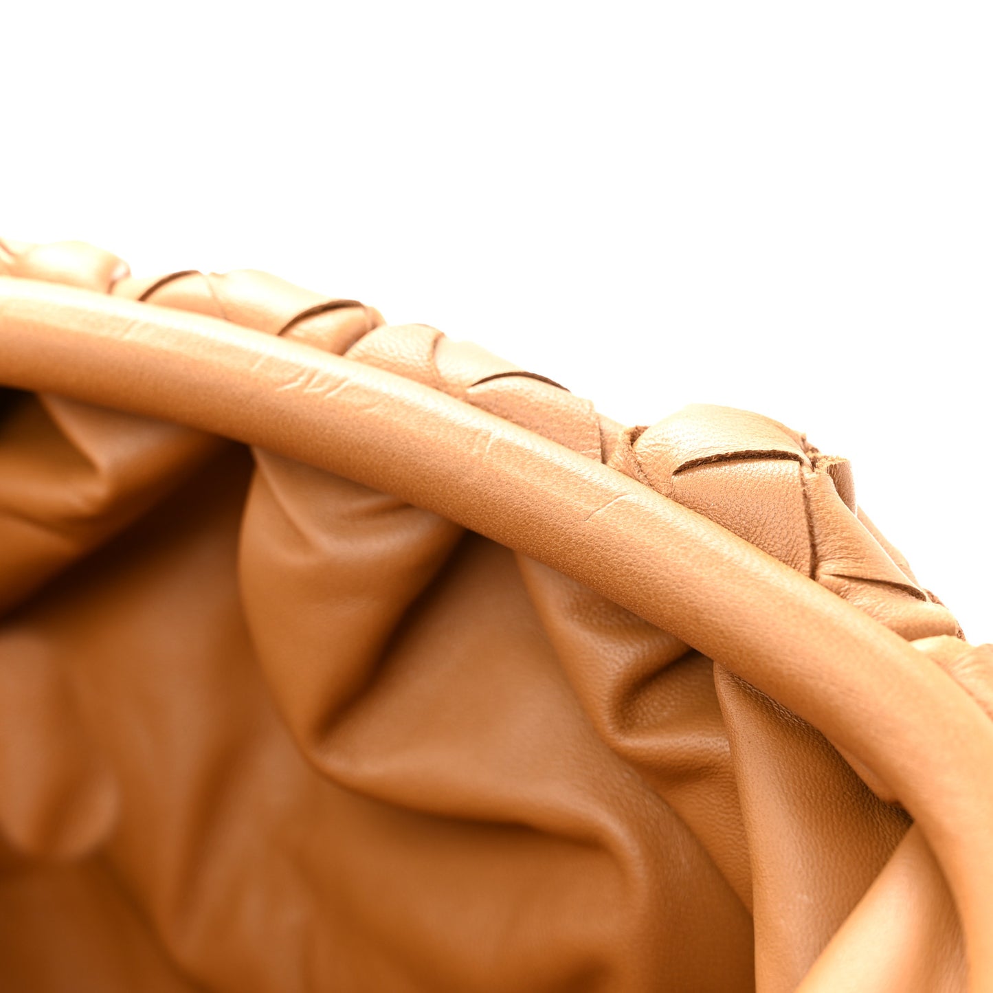 Nappa Maxi Intrecciato The Pouch Oversized Clutch Caramel