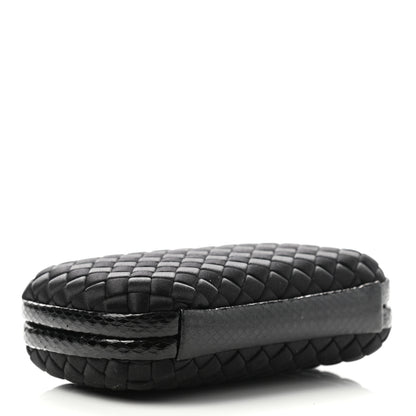 Bottega Veneta Satin Ayers Intrecciato Chain Knot Clutch Black 4 of 6