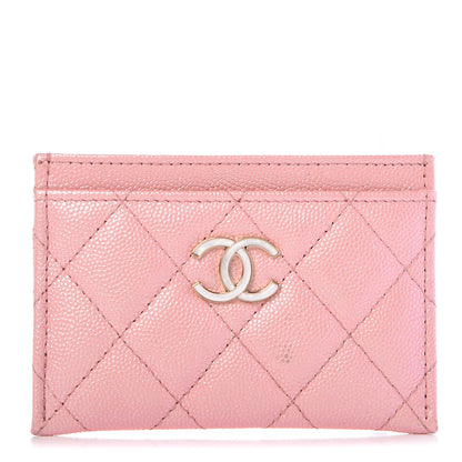 Chanel Iridescent Caviar Quilted Card Holder Rose Pink 1 of 13