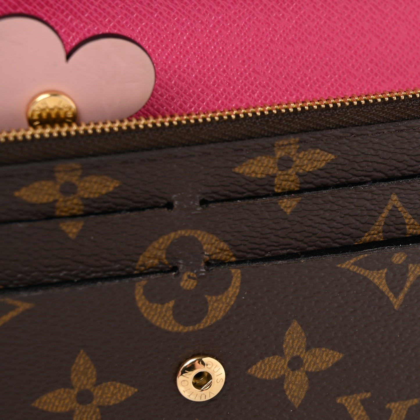 Monogram Bloom Flower Emilie Wallet Fuchsia