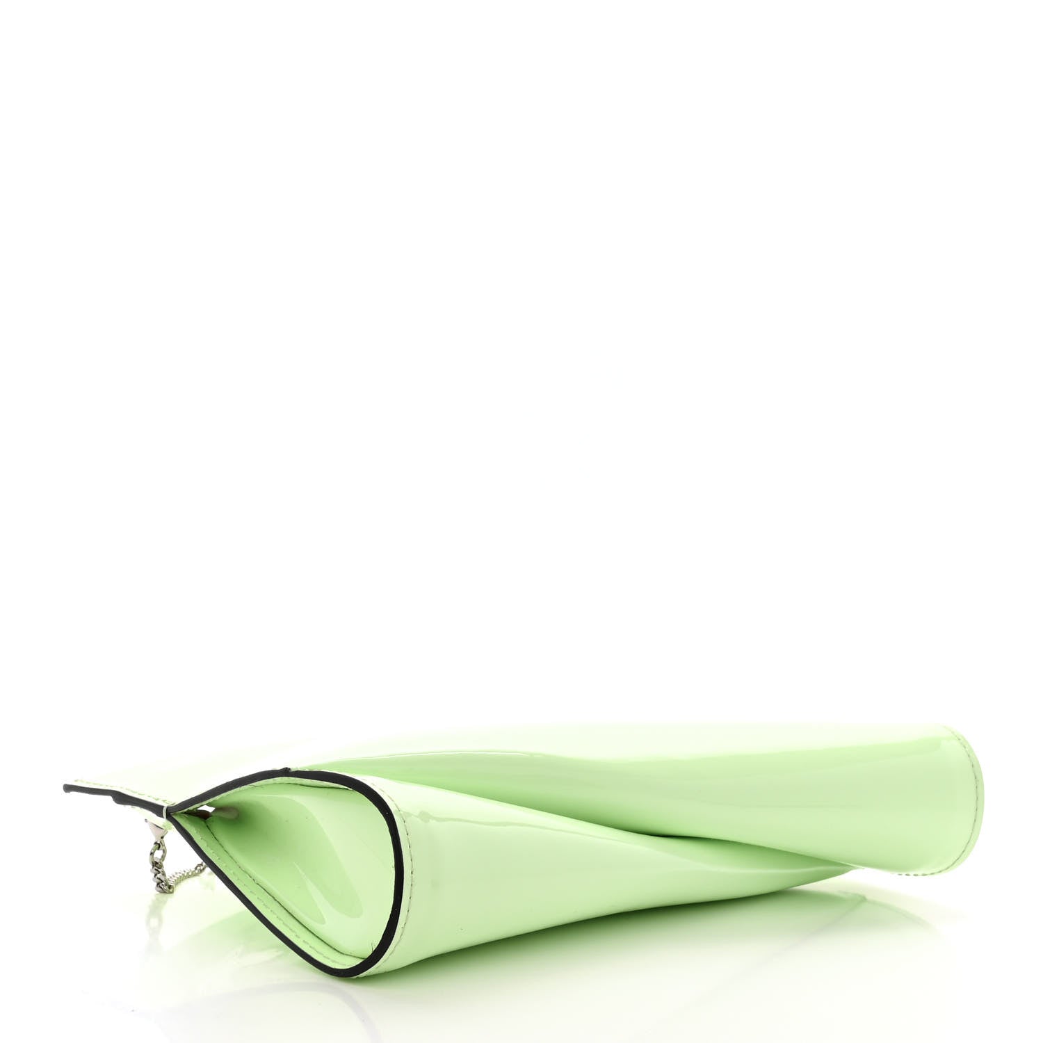 Christian Louboutin Patent Small Loubi Twist Zip Chain Clutch Bag Studio Green 4 of 9