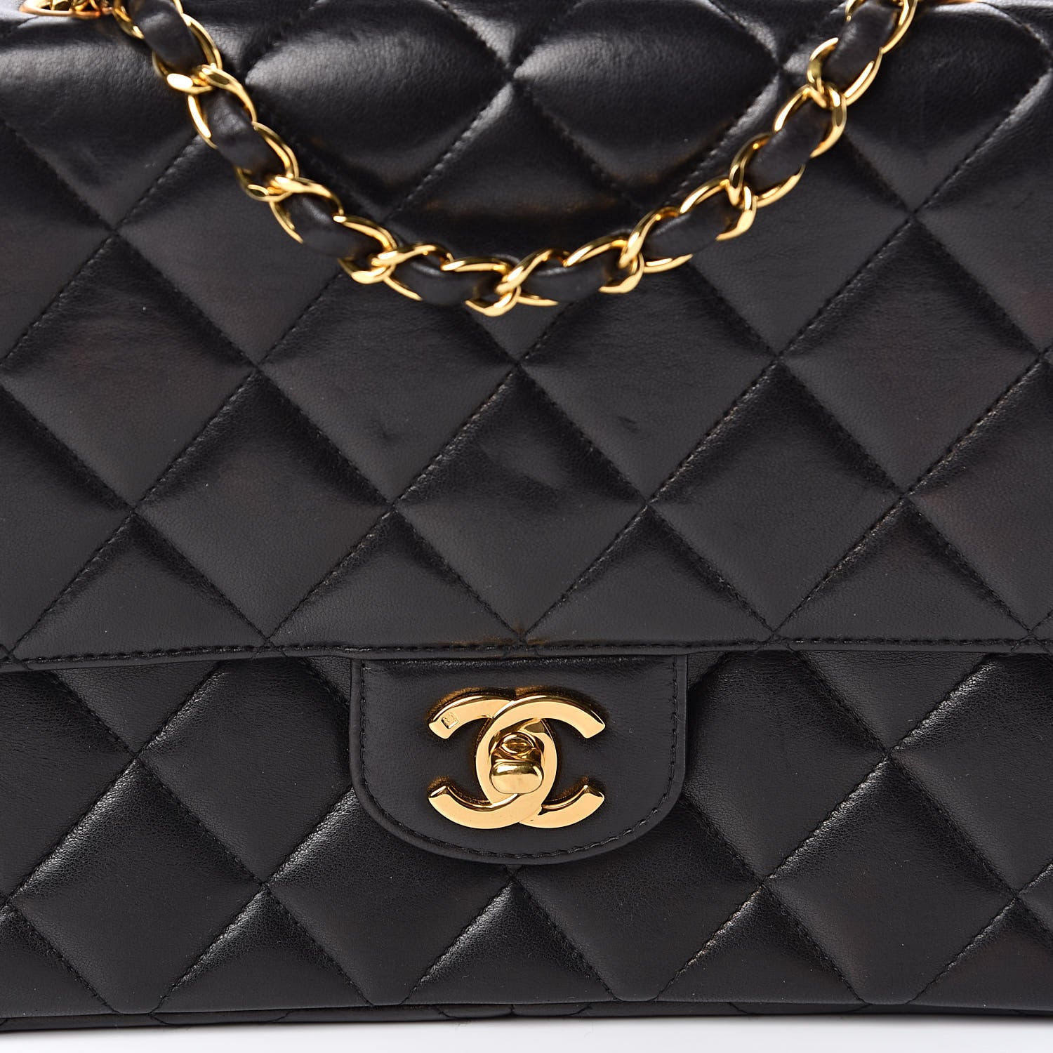 Chanel Lambskin Quilted Medium Single Flap Black 13 of 15