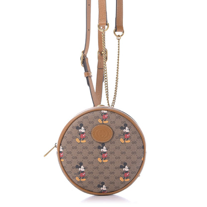 Gucci X DISNEY Mini Vintage GG Supreme Monogram Mickey Mouse Round Backpack Beige Vintage Sun Oil 10 of 11