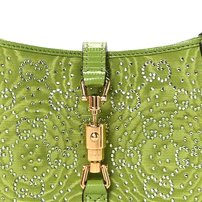 Gucci Canvas Lizard Crystal GG Monogram Mini Jackie 1961 Green 8 of 12