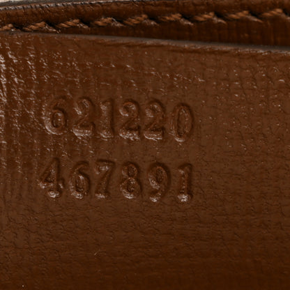 Gucci GG Supreme Monogram Azalea Calfskin Small Horsebit 1955 Top Handle Bag Beige Ebony Brown Sugar 7 of 13