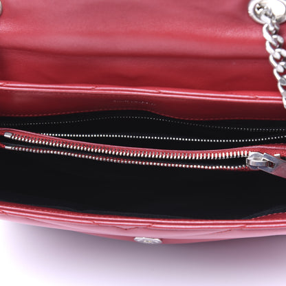 Saint Laurent Calfskin Y Quilted Monogram Medium Loulou Chain Satchel Lipstick Red 4 of 8
