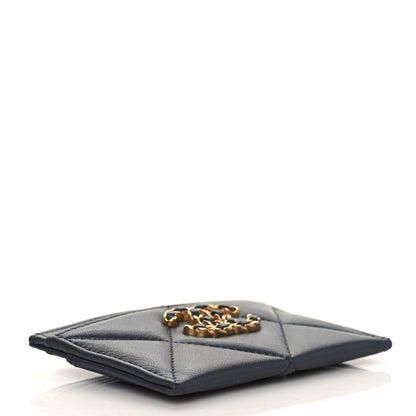 Chanel Lambskin Quilted Chanel 19 Card Holder Dark Grey 4 of 9